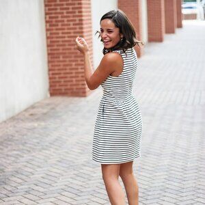 NEW J Crew Striped Fit + Flare Dress